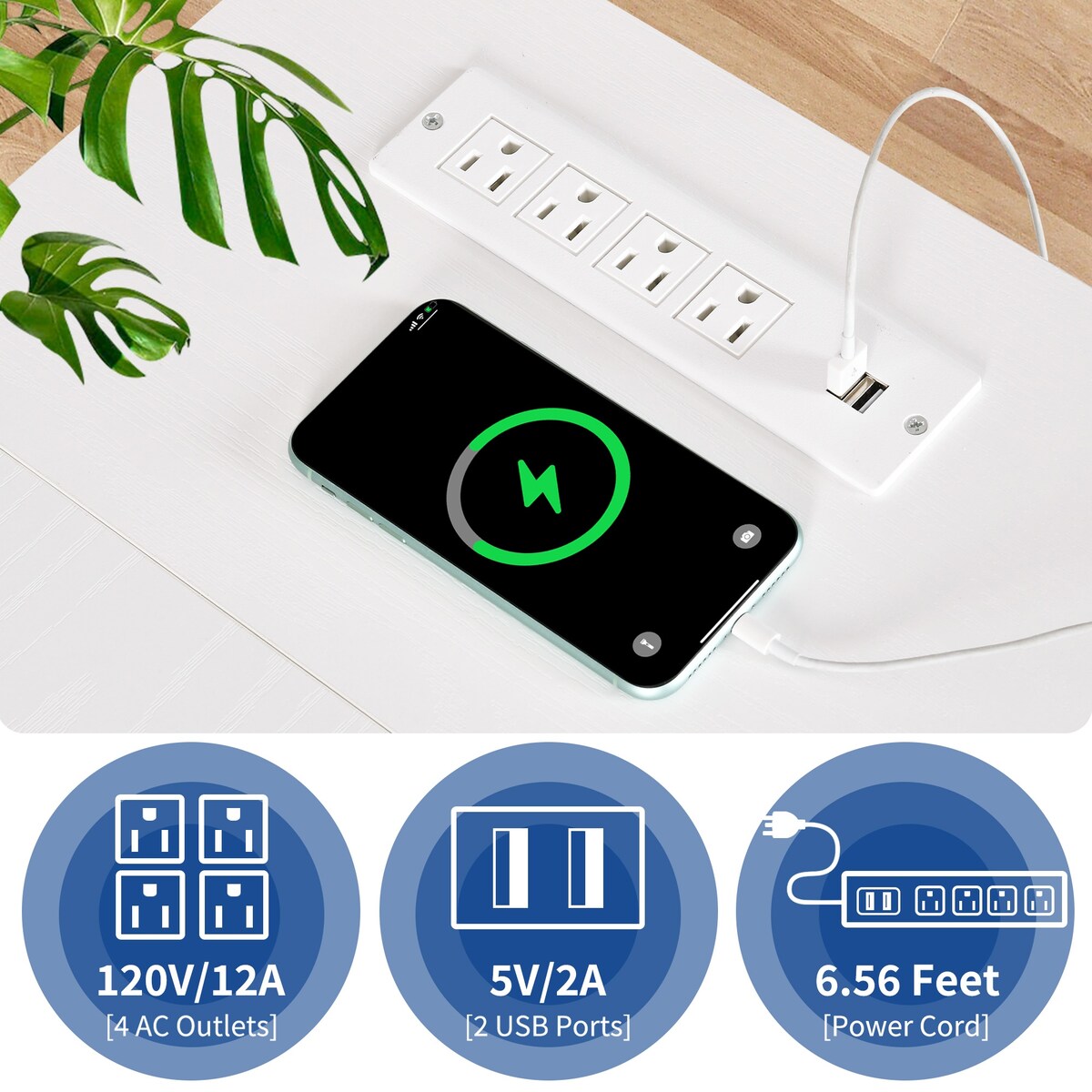 Moasis Reversible L Shaped Computer Corner Desk with Storage Shelves Built-in Power Outlets & LED Lights