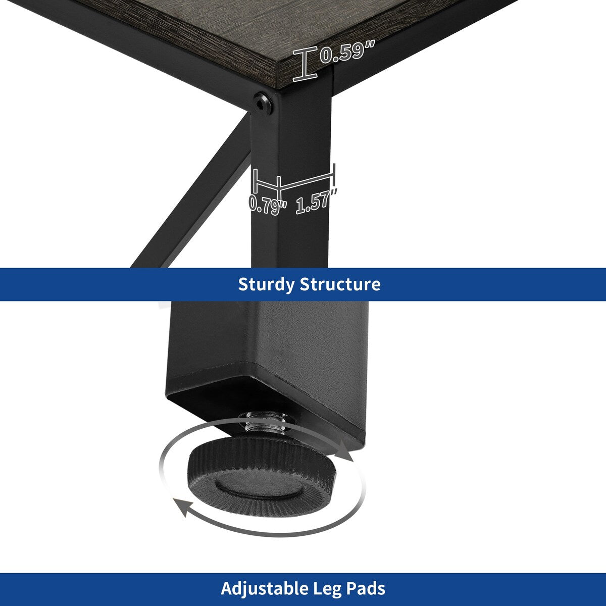 Moasis Reversible L Shaped Computer Corner Desk with Storage Shelves Built-in Power Outlets & LED Lights
