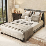 Rhombus/Square Velvet Tufted Headboard Platform Bed Frame