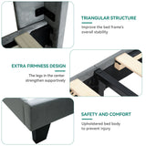 Rhombus/Square Velvet Tufted Headboard Platform Bed Frame