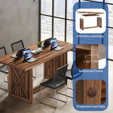 Moasis Rustic Style Wood Dinner Table 70.8" Large Farmhouse Kitchen Dining Room Table for 6 to 8 People