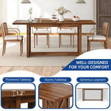 Moasis Rustic Style Wood Dinner Table 70.8" Large Farmhouse Kitchen Dining Room Table for 6 to 8 People