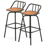 Moasis Set of 2 Swivel Bar Stools Black Patio Counter Stools for Kitchen Island or Outdoor