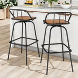 Moasis Set of 2 Swivel Bar Stools Black Patio Counter Stools for Kitchen Island or Outdoor