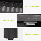 Moasis Tall Wine Bar Cabinet for Liquor and Glasses Dining Kitchen Cabinet with Liquor Dispenser & Wine Rack