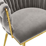 Moasis Upholstered Velvet Dining Chairs with Woven Back and Metal Frame (Set of 2)