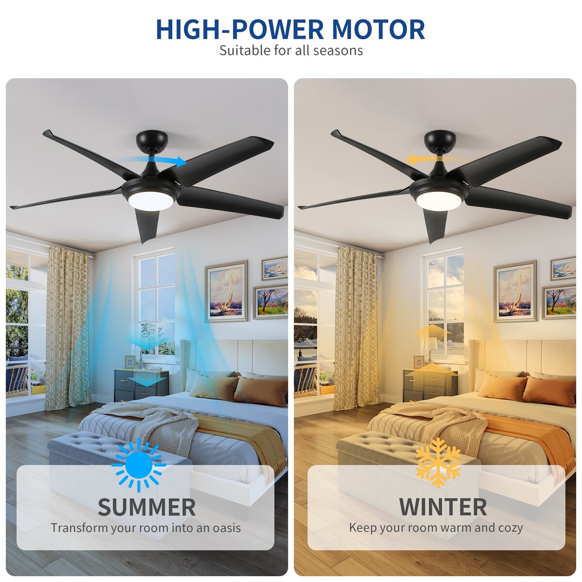 Moasis White 56" Ceiling Fan
