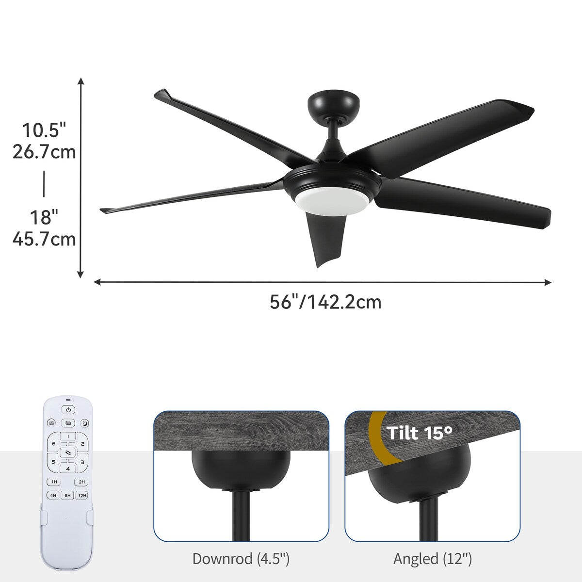 Moasis White 56" Ceiling Fan
