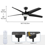 Moasis White 56" Ceiling Fan