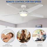Moasis White 56" Ceiling Fan