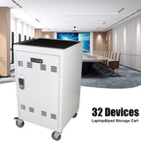 Mobile Charging Cart and Cabinet for Tablets Laptops 30-Device With Combination Lock