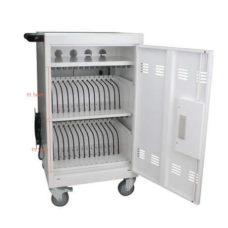 Mobile Charging Cart and Cabinet for Tablets Laptops 30-Device With Combination Lock