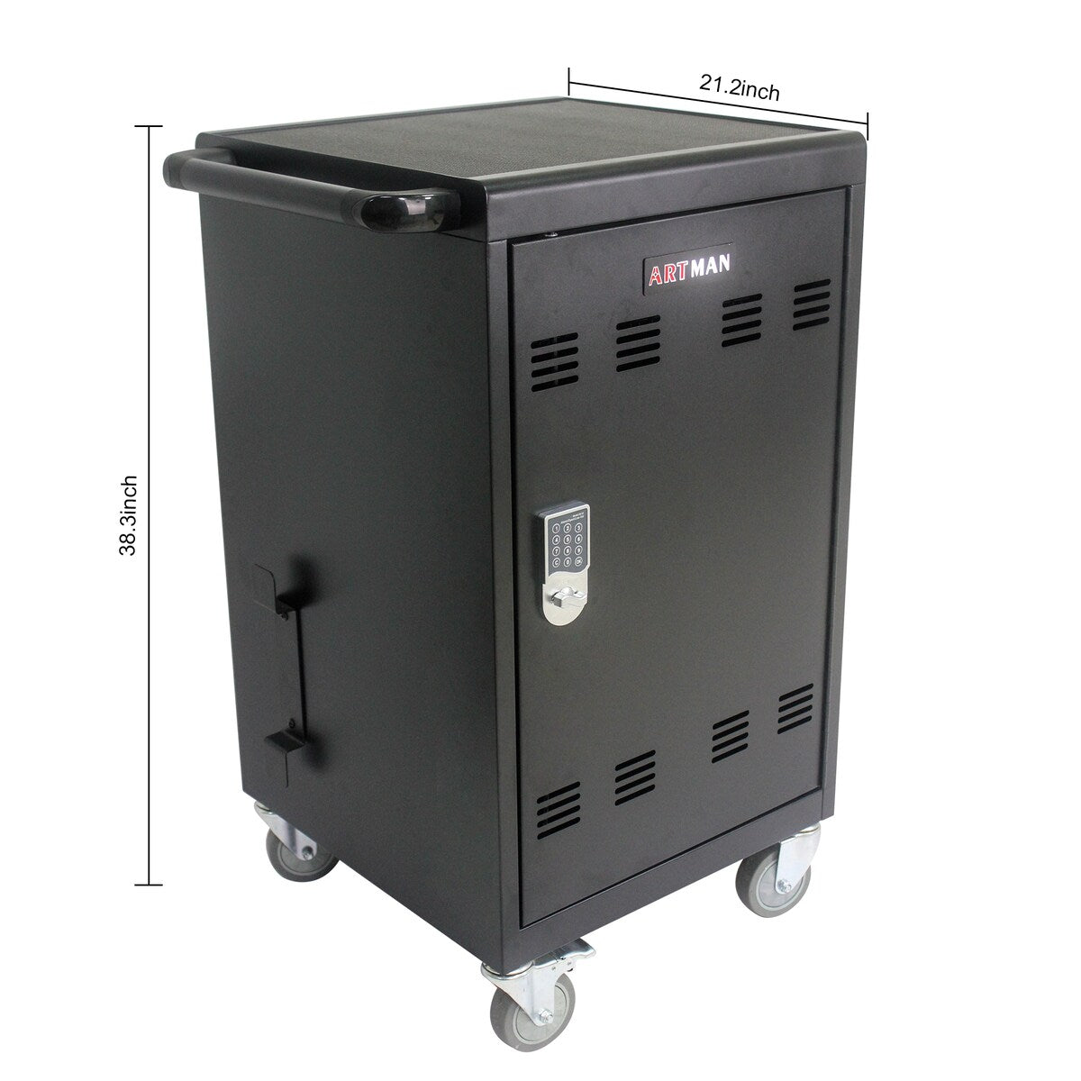 Mobile Charging Cart and Cabinet for Tablets Laptops 30-Device With Combination Lock