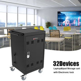 Mobile Charging Cart and Cabinet for Tablets Laptops 30-Device With Combination Lock