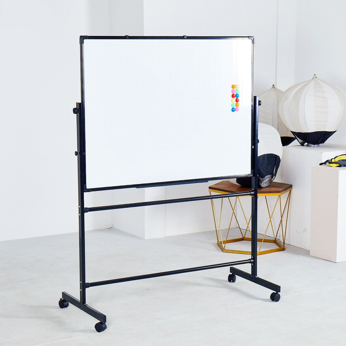 Mobile Magnetic Whiteboard On Stand Double Sided Flip Board (60 x 40)