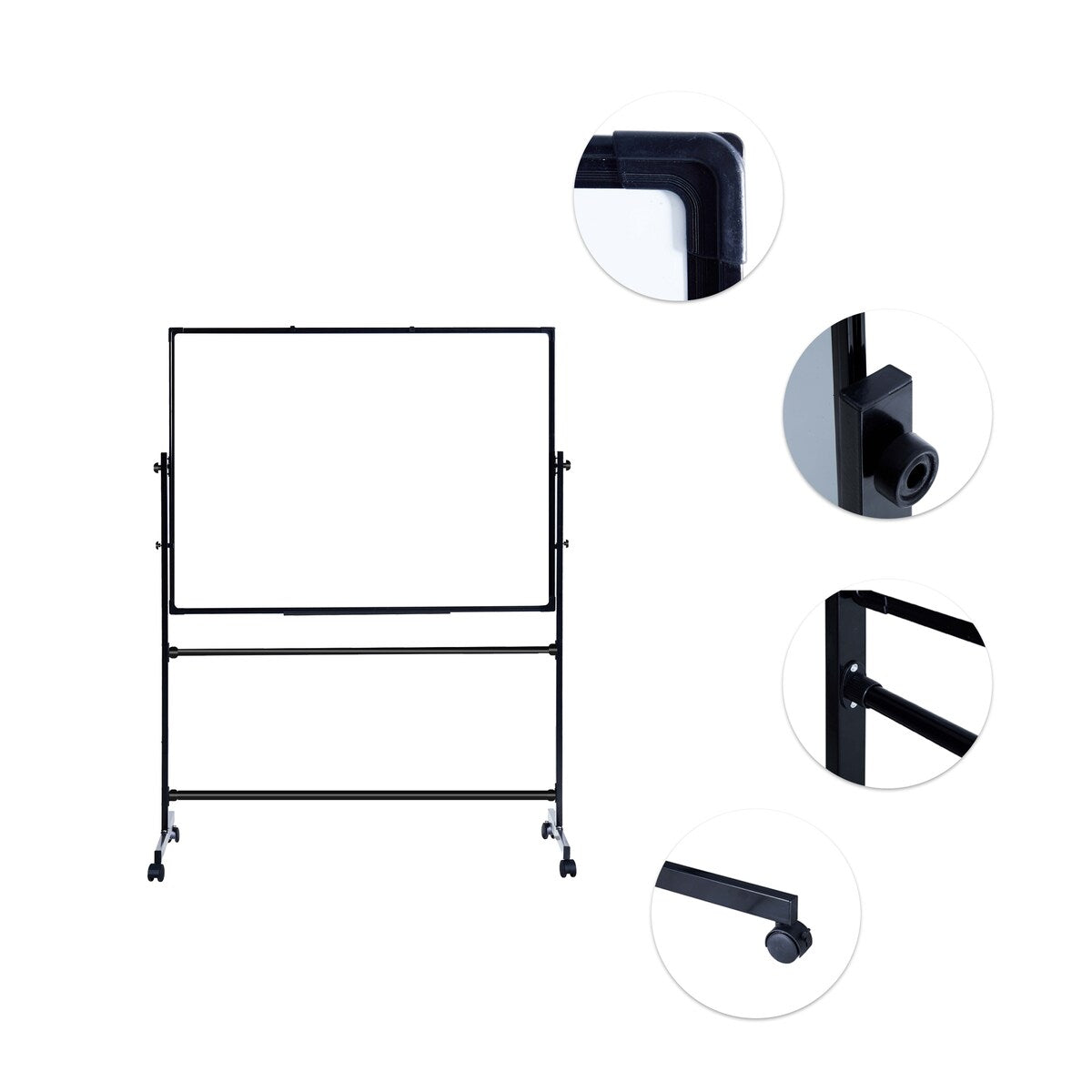 Mobile Magnetic Whiteboard On Stand Double Sided Flip Board (60 x 40)
