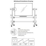 Mobile Magnetic Whiteboard On Stand Double Sided Flip Board (60 x 40)