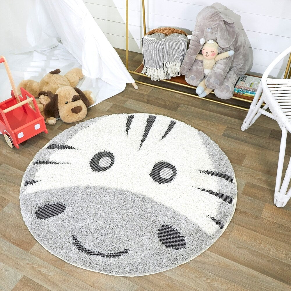 Mod-Tod Animal Round Shag Kids Rug