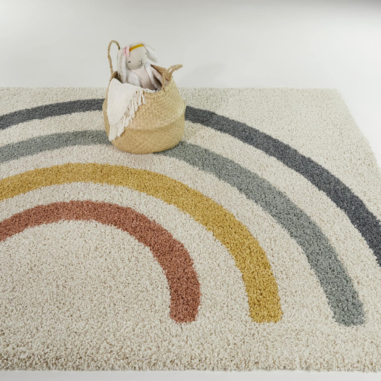Mod-Tod Anna Rainbow Kids Shag Area Rug