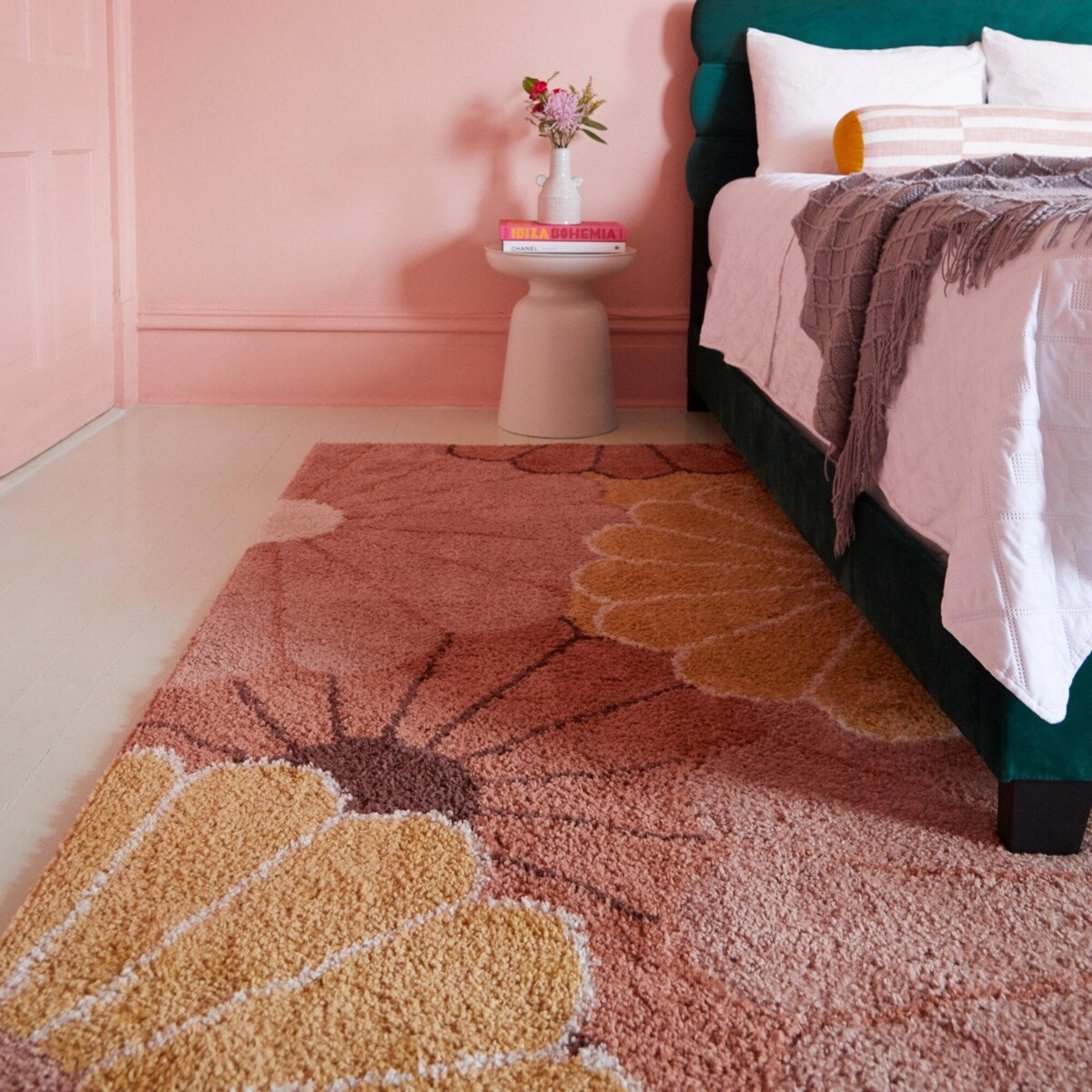 Mod-Tod Lily Kids Flower Shag Area Rug
