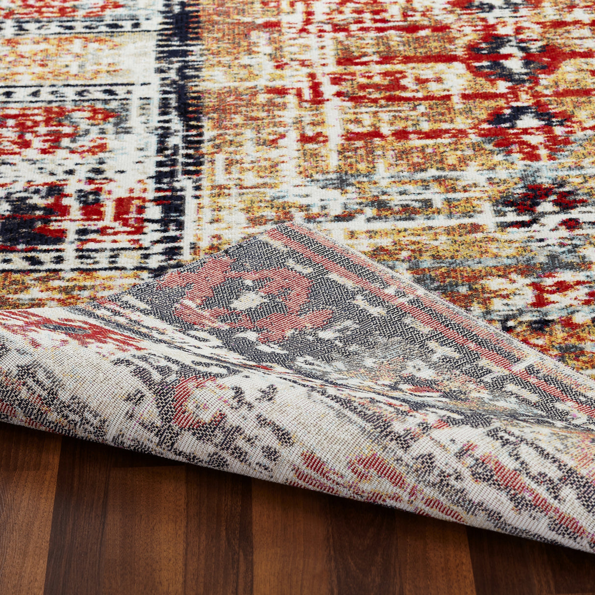 Porch & Den Pollard Distressed Multicolor Geometric Indoor/ Outdoor Area Rug