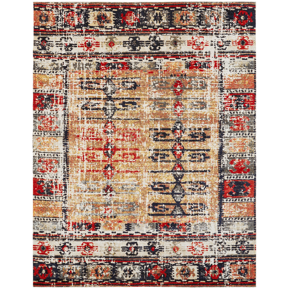 Porch & Den Pollard Distressed Multicolor Geometric Indoor/ Outdoor Area Rug