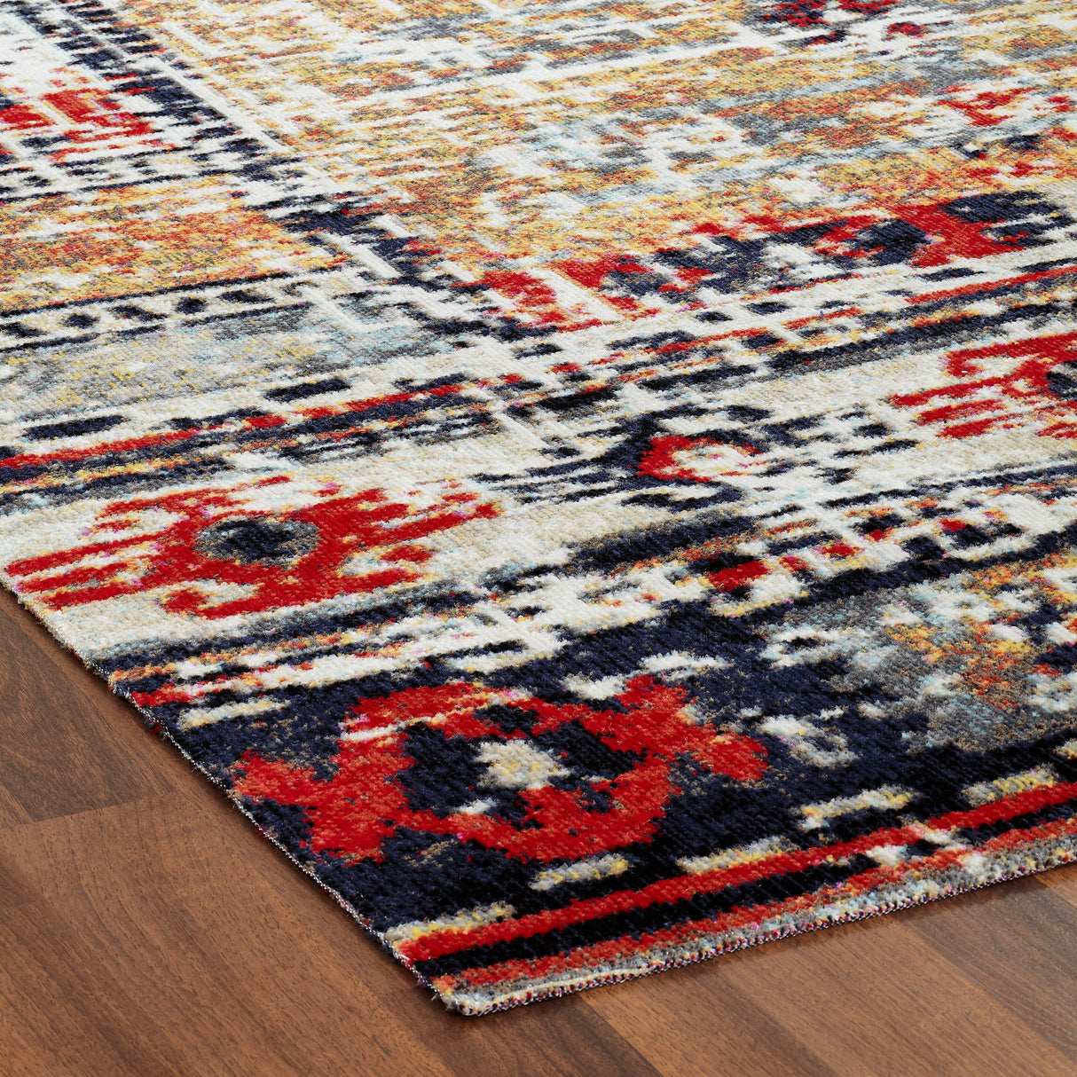 Porch & Den Pollard Distressed Multicolor Geometric Indoor/ Outdoor Area Rug