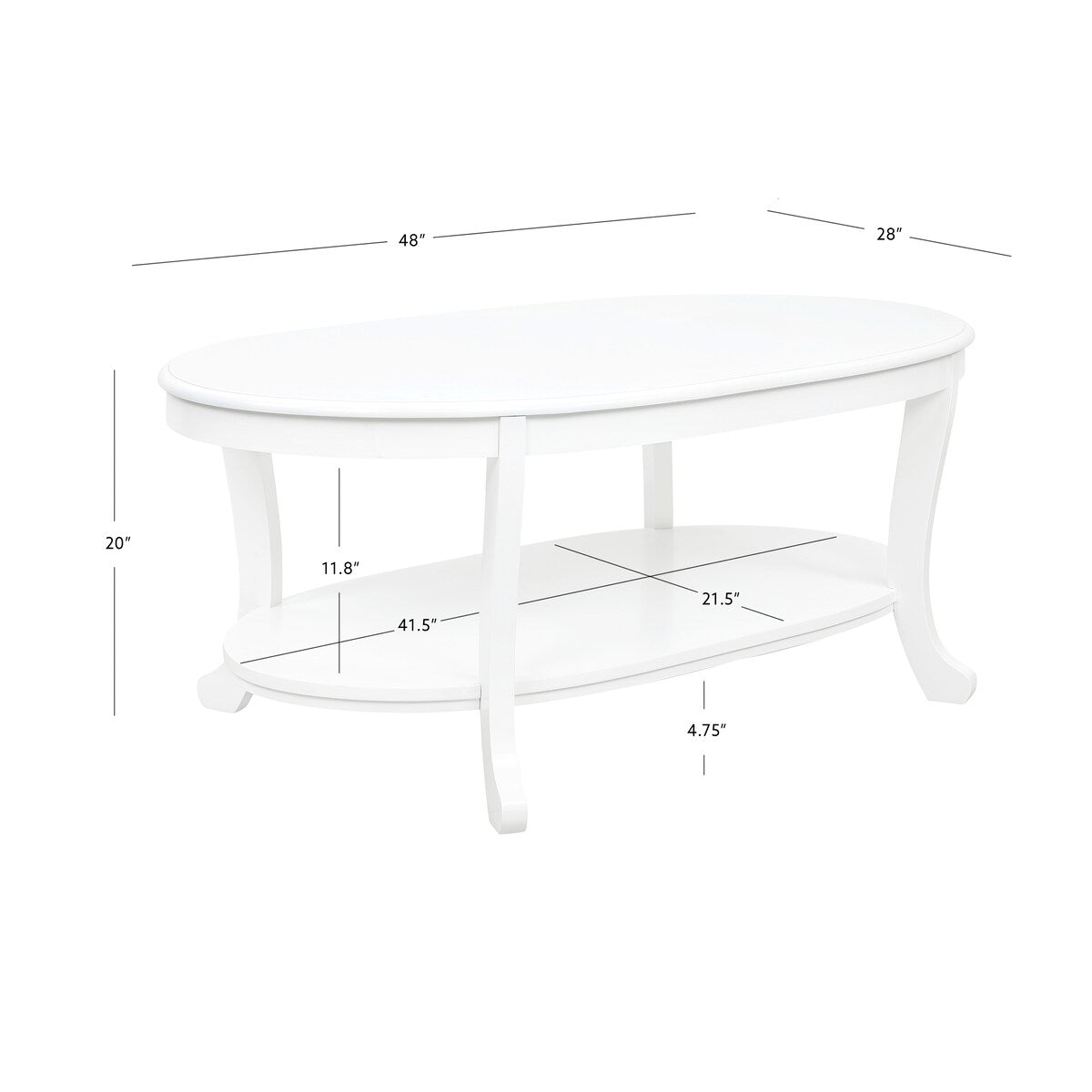 Modena Rusitc White Wood Coffee Table