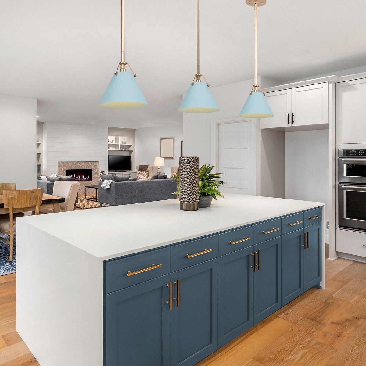 Modern 1-Light Cone Pendant Light for Kitchen Island Dining Room - D8"x H 7"