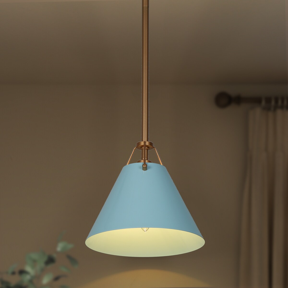 Modern 1-Light Cone Pendant Light for Kitchen Island Dining Room - D8"x H 7"