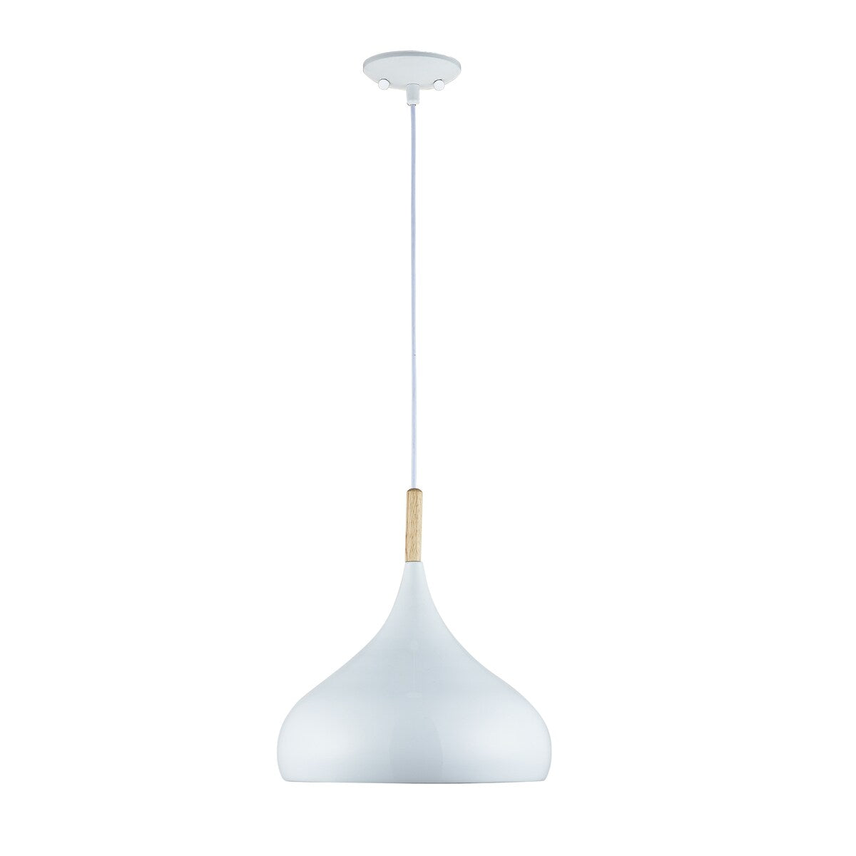 Modern 1 Light Indoor Pendant White Finish