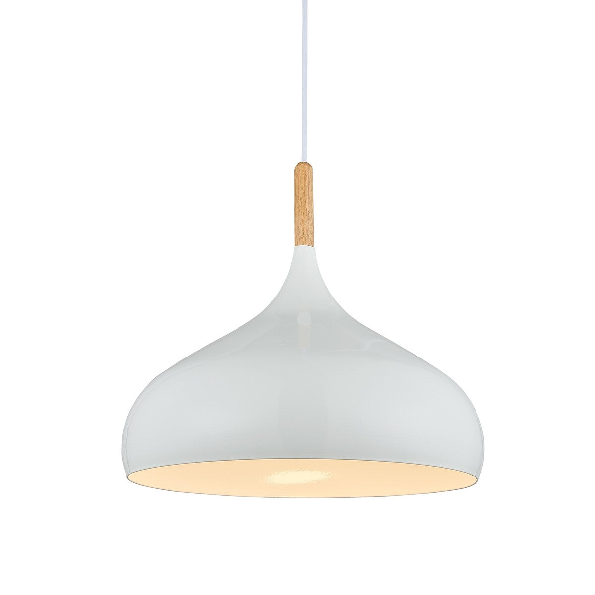 Modern 1 Light Indoor Pendant White Finish
