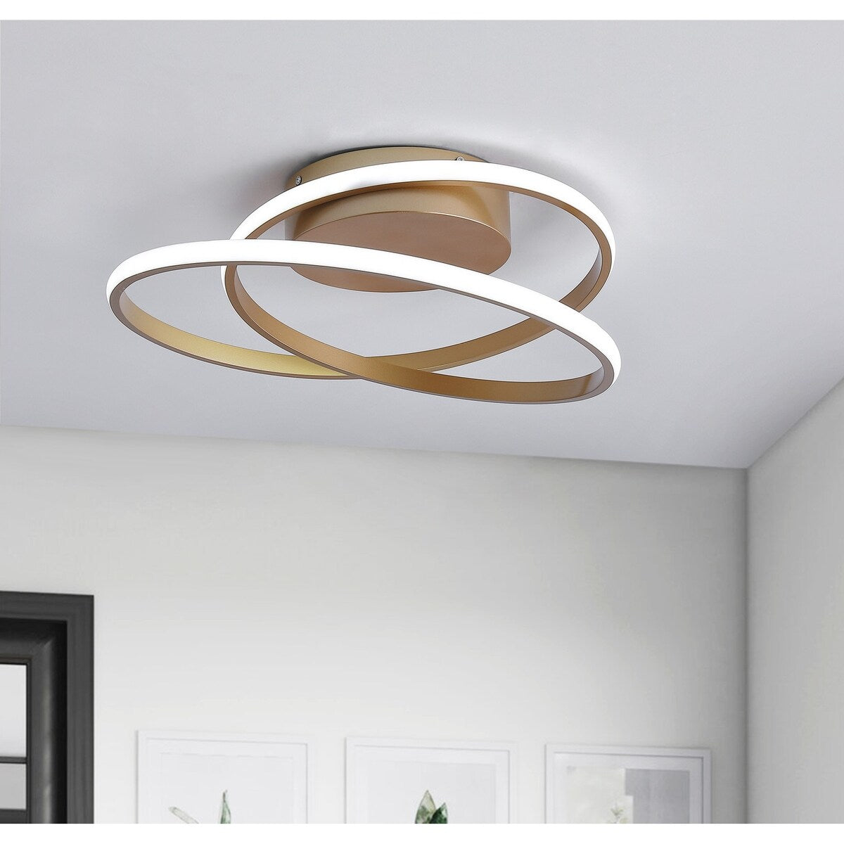 Modern 1-Light LED Smooth Linear Ceiling Flush Mount