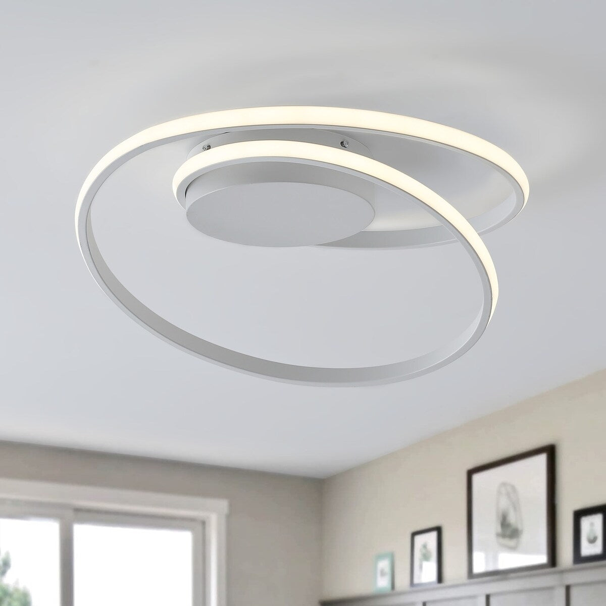 Modern 1-Light LED Smooth Linear Ceiling Flush Mount
