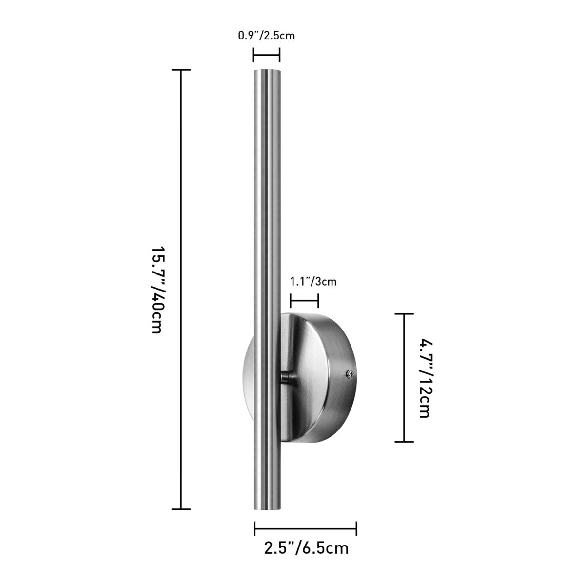1-light Modern 15.75" Linear Integrated LED Strip Vanity Light Wall Sconce