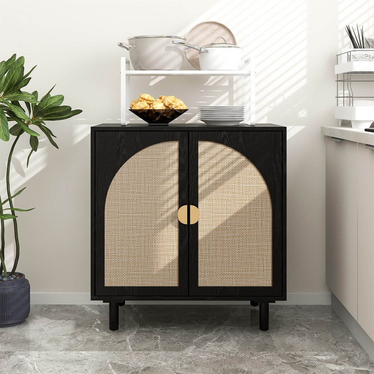 Modern 2 Door Cabinet with Adjustable Shelf