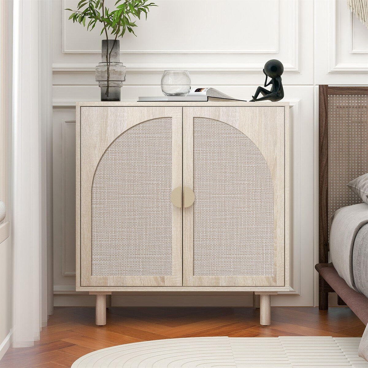 Modern 2 Door Cabinet with Adjustable Shelf