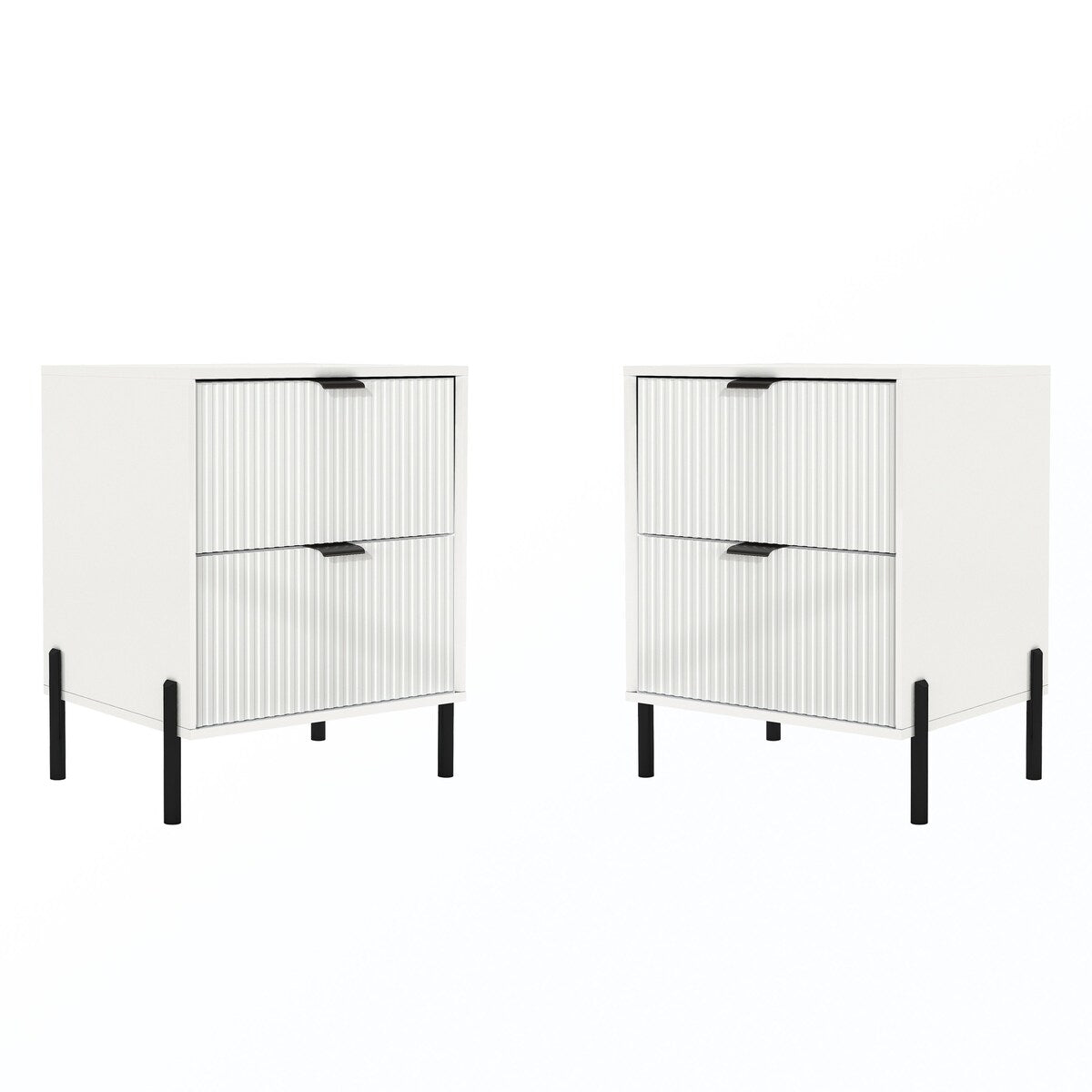 Modern 2-Drawer Nightstand Bedside Table End Table Furniture
