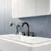 Modern 2-Handle Deck Mounted Bathroom Waterfall Faucet Widespread With 360° Swivel Spout