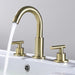 Modern 2-Handle Deck Mounted Bathroom Waterfall Faucet Widespread With 360° Swivel Spout