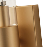 Modern 2-Light Cylinder Clear Glass Candle Wall Sconce for Bathroom Hallway