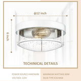 Modern 2-Light Flush Mount Ceiling Light