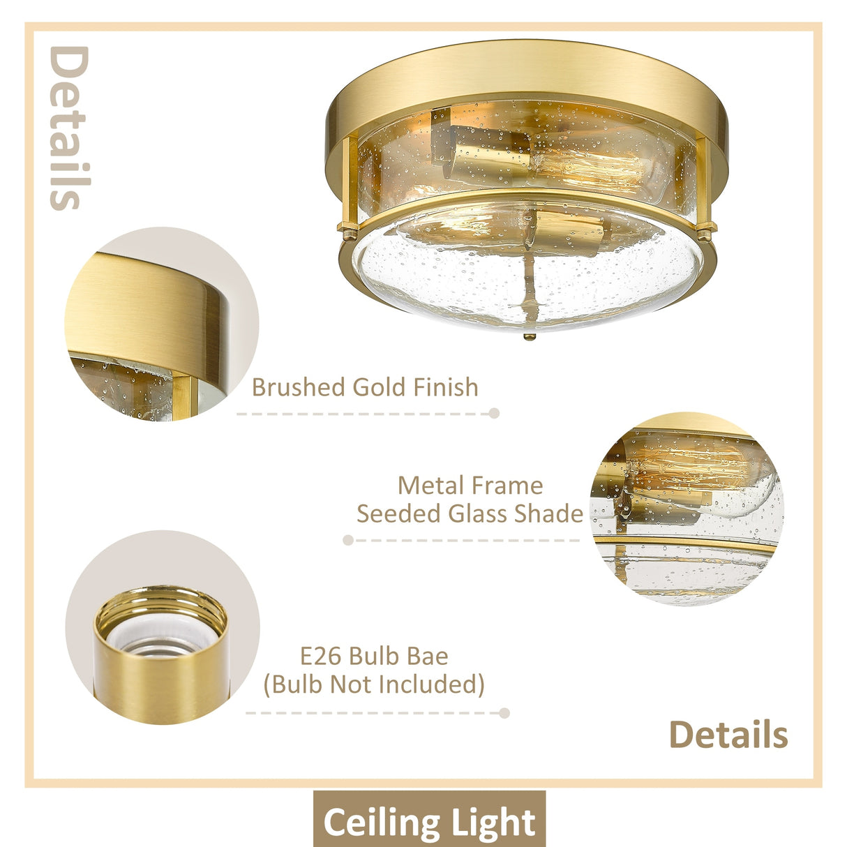 Modern 2-Light Flush Mount Ceiling Light