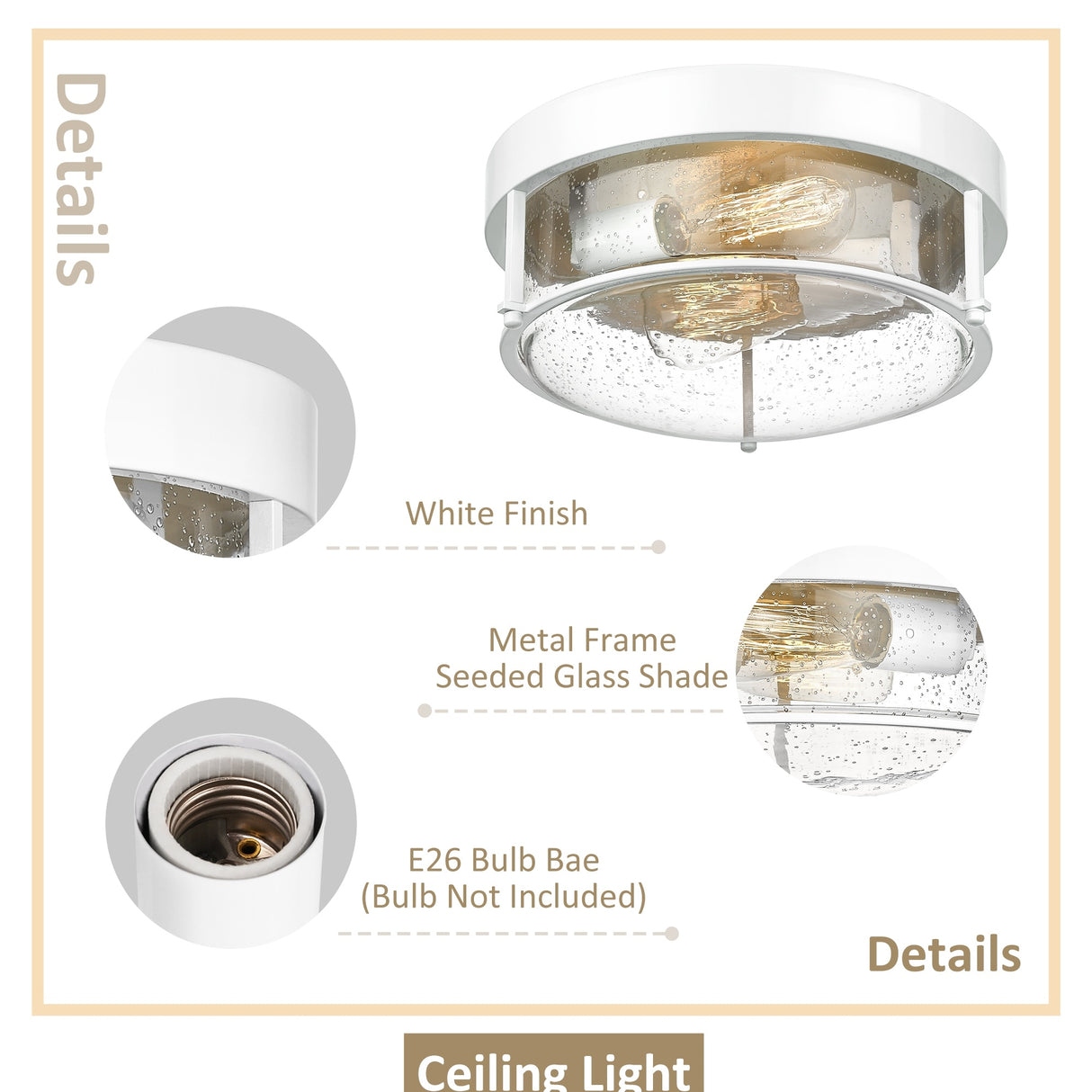 Modern 2-Light Flush Mount Ceiling Light