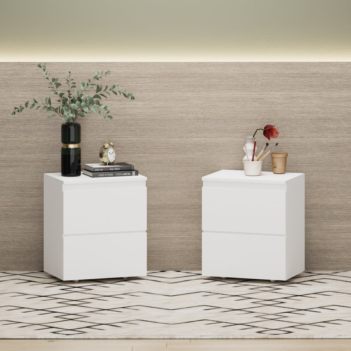 Modern 2-drawer Nightstand for Home Storage Chest