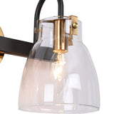 Coria Modern 2-light Brass Gold Orb Glass Bathroom Vanity Lights Black Wall Lighting - L 13.2" x W 6.9" x H 7.9"