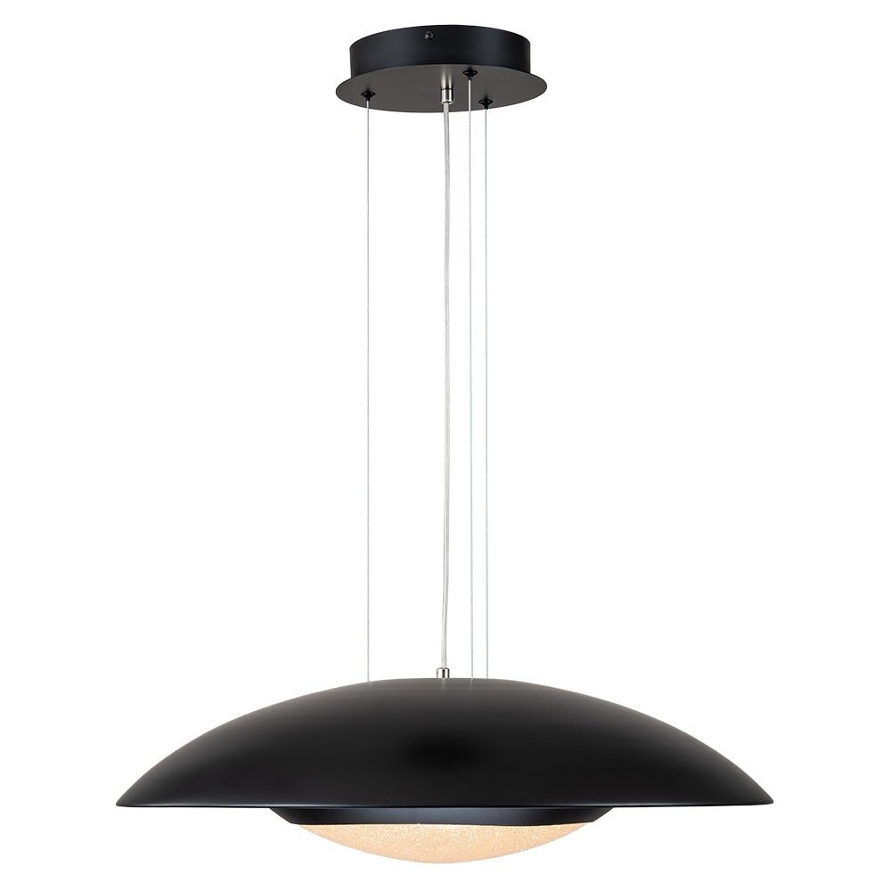 Modern 23.6in Wide Flat Dome Dimmable LED Pendant Light