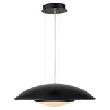 Modern 23.6in Wide Flat Dome Dimmable LED Pendant Light