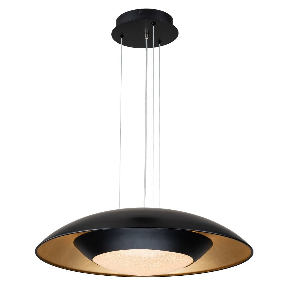 Modern 23.6in Wide Flat Dome Dimmable LED Pendant Light