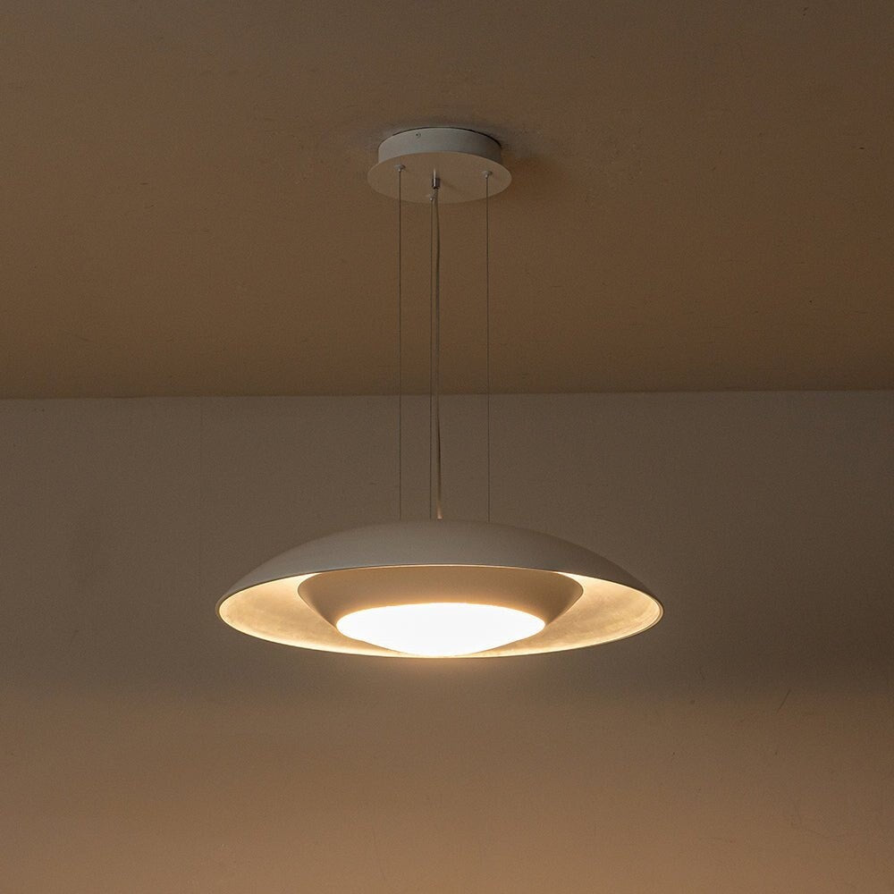 Modern 23.6in Wide Flat Dome Dimmable LED Pendant Light